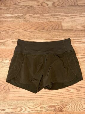 Lululemon Run Times Short 4-Way Stretch Dark Olive | Athletic Running Shorts